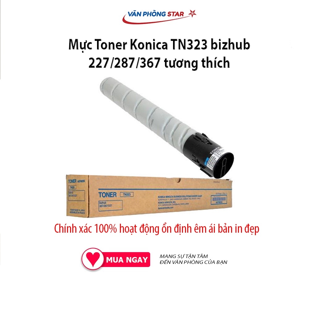 Hộp mực Konica TN323 cho Bizhub 227/ 287/ 367. Mực photocopy Konica Minolta TN-323 tương thích