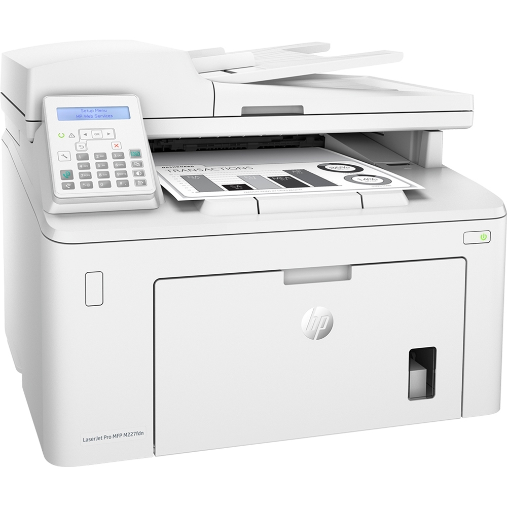 Máy in HP Laser Jet Pro M227FDN đa chức năng. Máy in laser A4, in đảo mặt, photocopy, scan, fax chính hãng BH 1 đổi 1