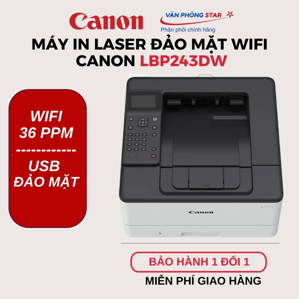 Máy in Laser đảo mặt Canon LBP243DW -chính hãng