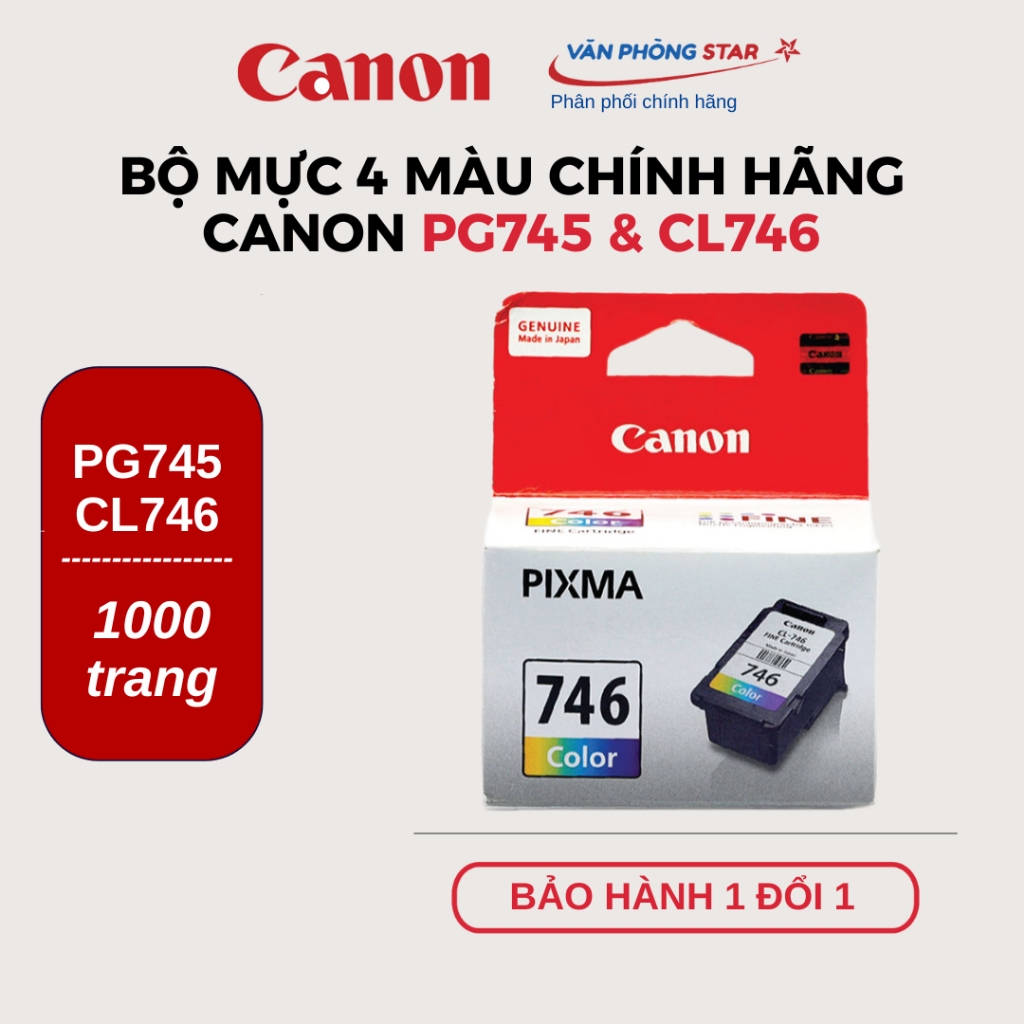 Bộ mực in Canon PG 745 & Cl 746 chính hãng dùng cho máy Canon Pixma iP2870/ iP2872/ MG2570/ TR4570S