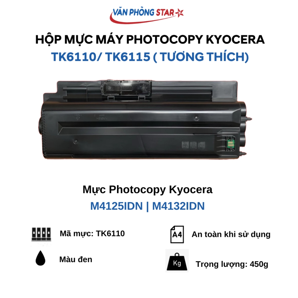 Mực Kyocera TK6110/ TK6115: Dùng cho máy photocopy Kyocera M4125IDN | M4132IDN - Bảo hành 1 đổi 1