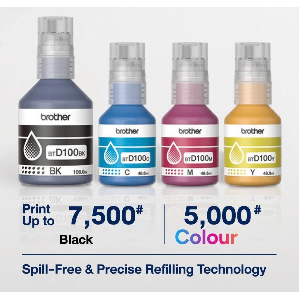 Bộ mực in phun Brother (BTD100BK + BTD100C/M/Y) dùng cho máy T230 T430W T530DW T730DW T830DW T930DW