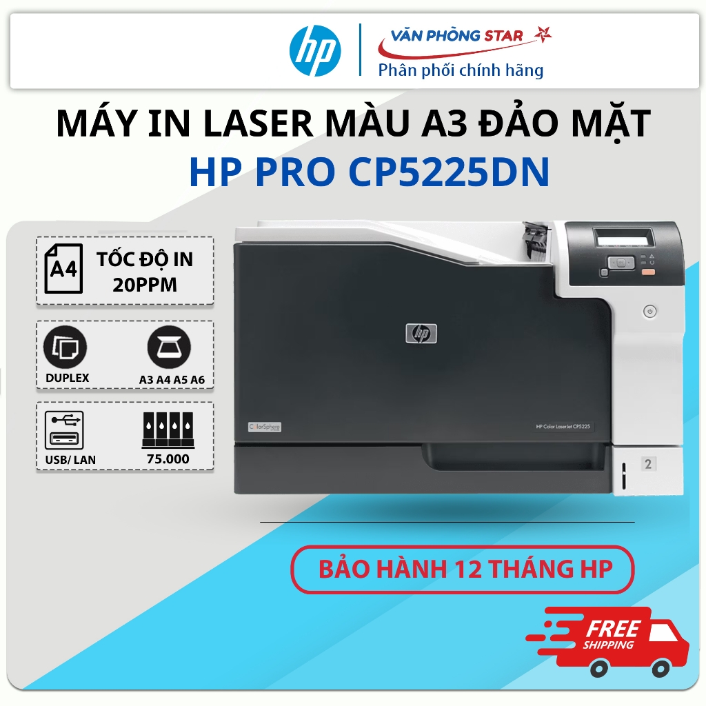Máy In Màu Laser A3 HP CP5225DN - In Đảo Mặt, Mạng LAN, Tốc Độ Cao Khổ Lớn Cho Doanh Nghiệp