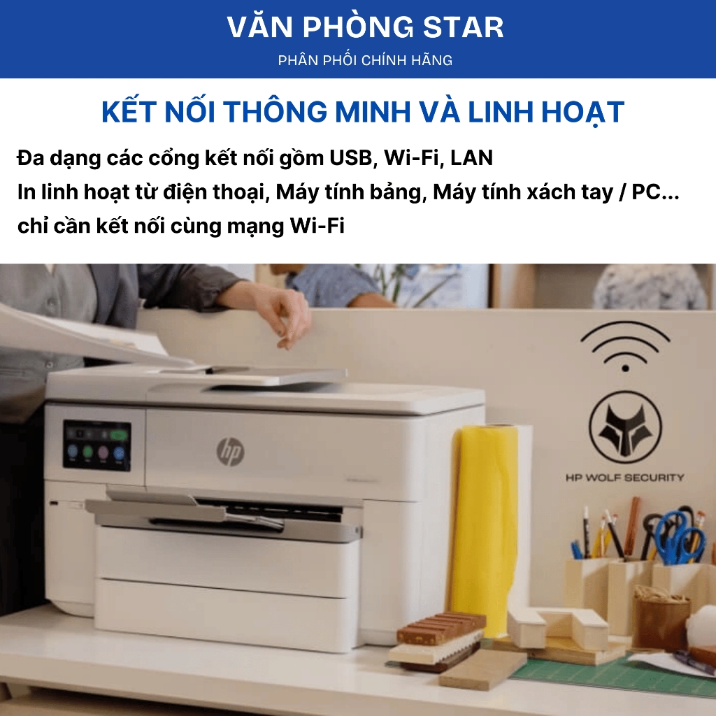 Máy In Phun Màu Đa Năng HP OfficeJet Pro 9730 – In màu A3, Scan Copy Fax, WiFi, LAN, In Đảo Mặt