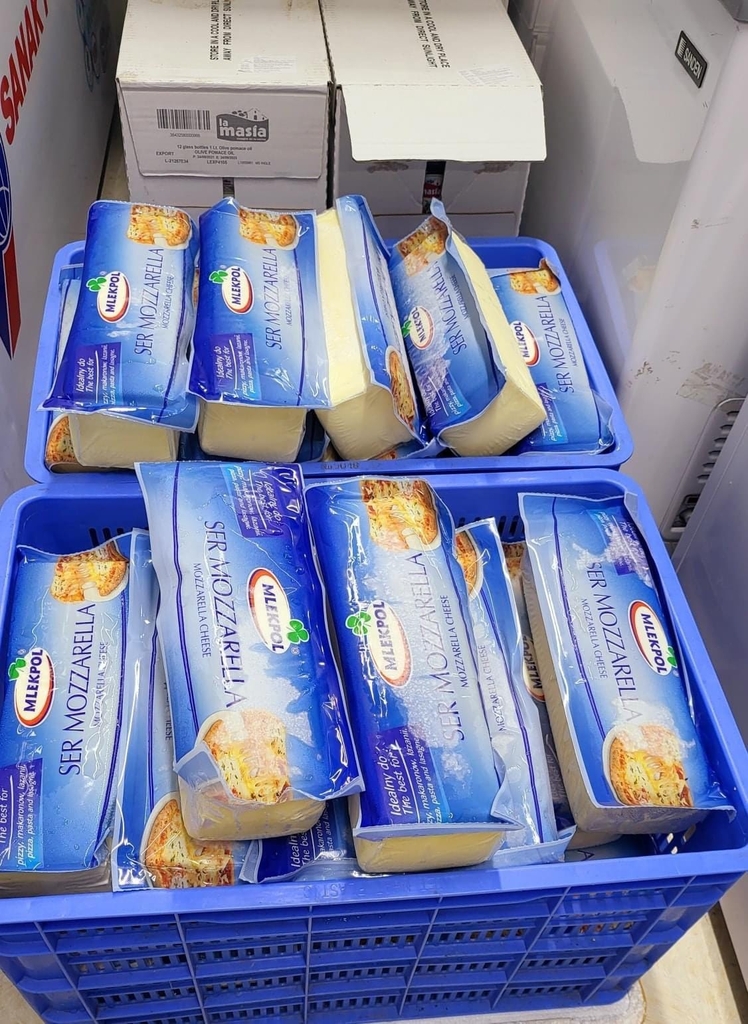 Phomai khối Balan Mozzarella mã cân ~2.5 kg/ khối (thùng 10kg)