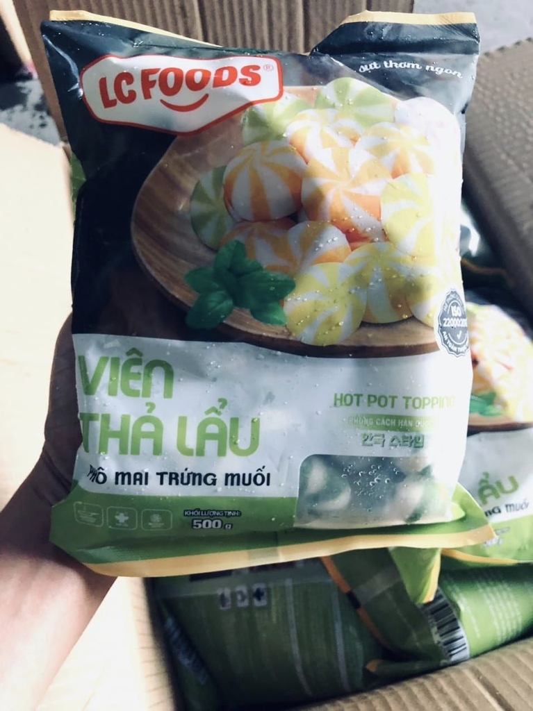 Viên thả lẩu phomai trứng muối LC foods gói 500g