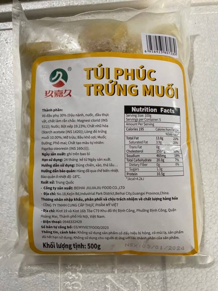 Túi phúc trứng muối túi 500gr