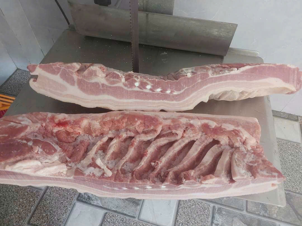 Ba chỉ Heo rút xương cắt miếng dày  (5-7 cm)
