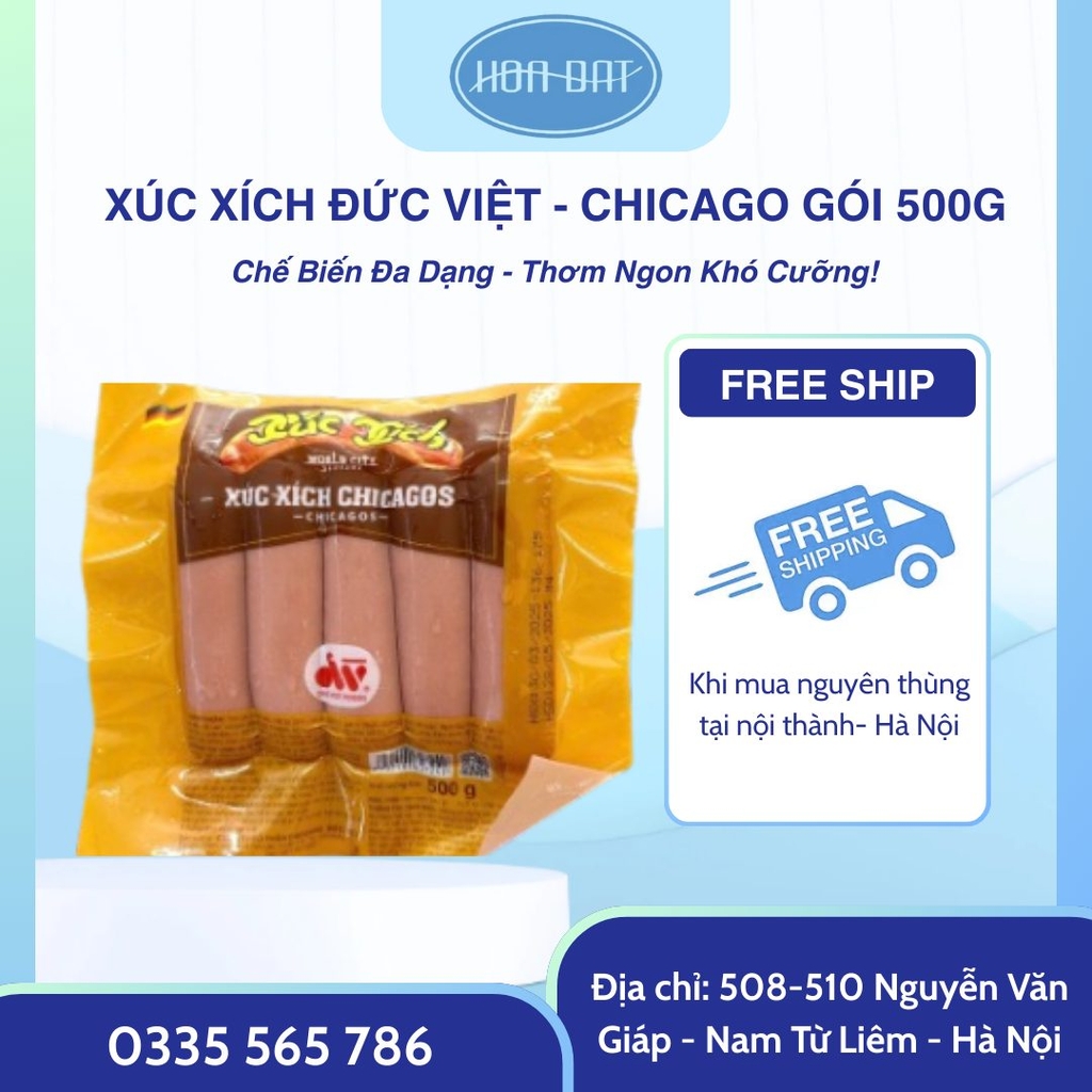 Xúc xích Chicagos Đức Việt 500gr ( 10 cái)