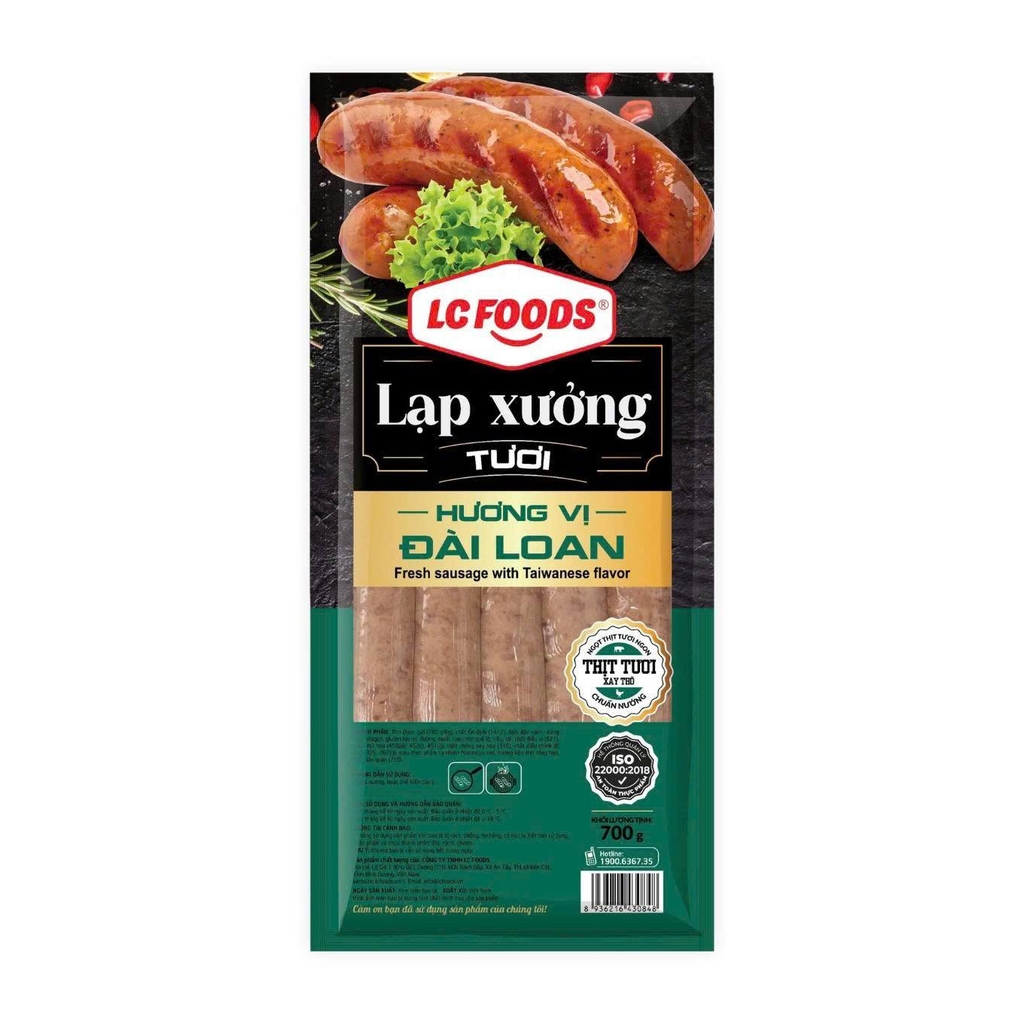 Lạp Xưởng Tươi Nướng Đá LC Foods – Gói 700g
