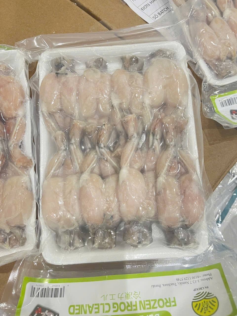 ĐÙI ẾCH ĐÔNG LẠNH LÀM SẠCH (7-8 ĐÙI)/ KHAY 500GR - THÙNG 12KG