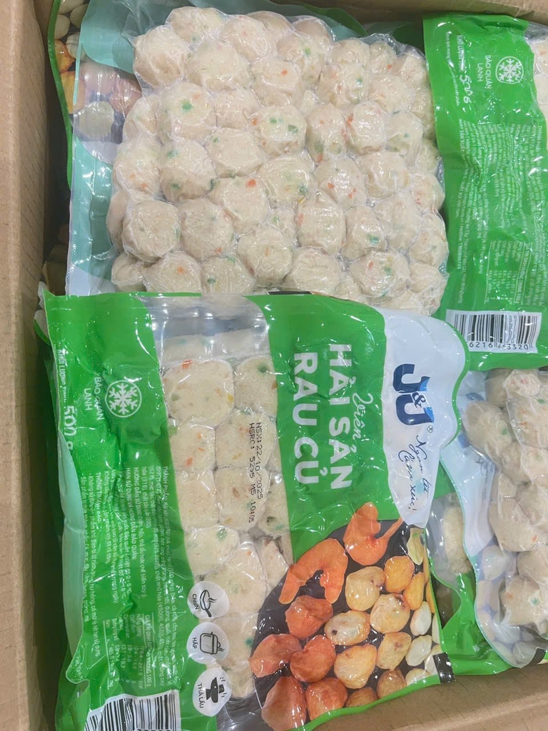 Viên rau củ Hải sản Kitkoll JJ LC Foods gói 500g 160v