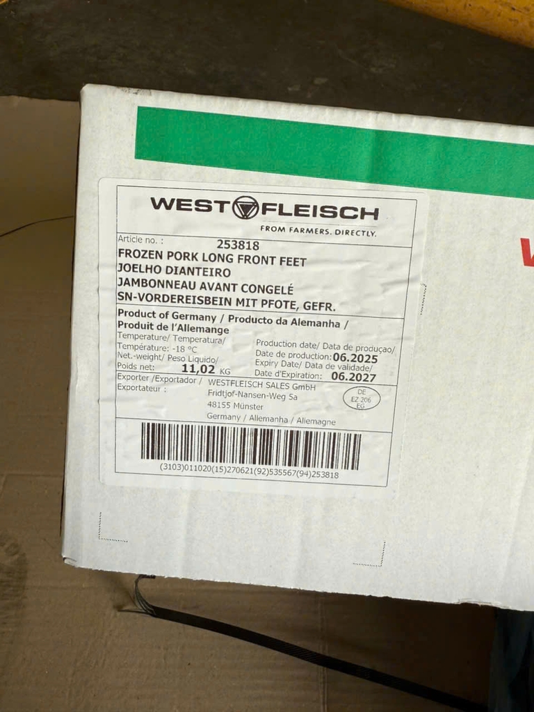 CHÂN GIÒ HEO TRƯỚC NGUYÊN CHIẾC WESTFLEISCH – NHẬP KHẨU ĐỨC