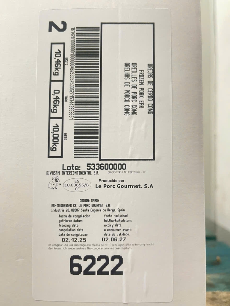 TAI HEO TÂY BAN NHA RIVASAM ĐÔNG LẠNH – THÙNG 10KG