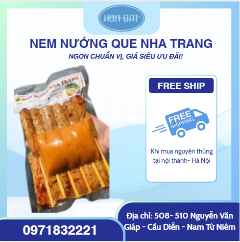 Nem nướng que Nha Trang gói 500g (12 que)