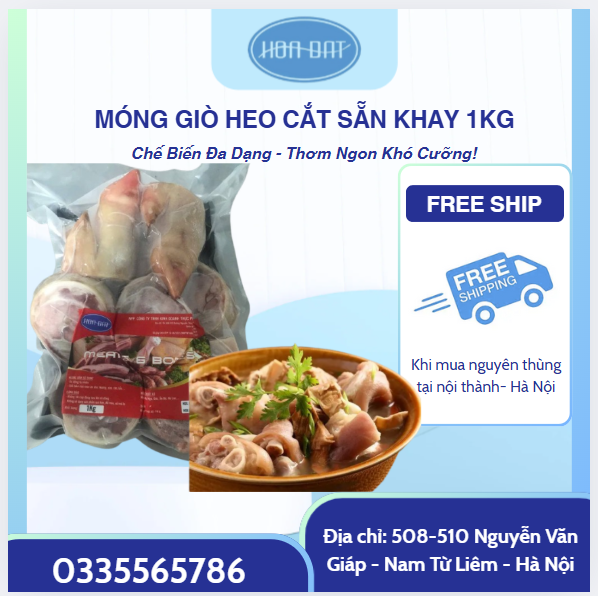 Móng giò Heo sau cắt lát khay 1kg