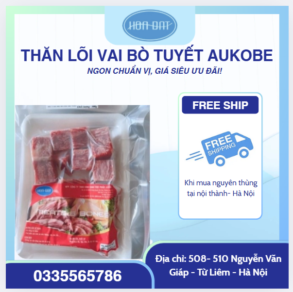 Thăn Lõi vai bò tuyết Aukobe - Siêu mềm cắt lúc lắc khay 500gr
