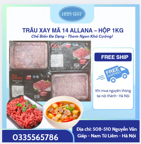 TRÂU XAY MÃ 14 ALLANA ĐÓNG HỘP 1KG - THÙNG 20KG