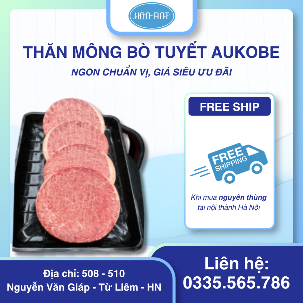 Thăn Mông Bò Tuyết Aukobe - Thịt Mềm, Vân Mỡ Đẹp