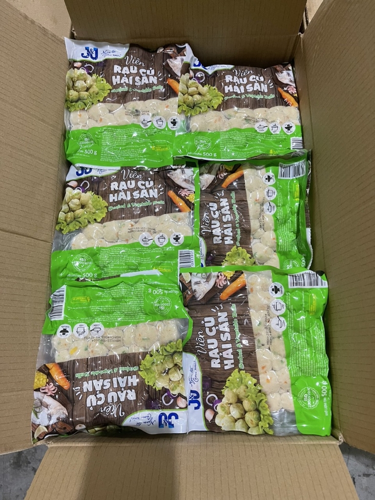 Viên rau củ Hải sản Kitkoll JJ LC Foods gói 500g 160v