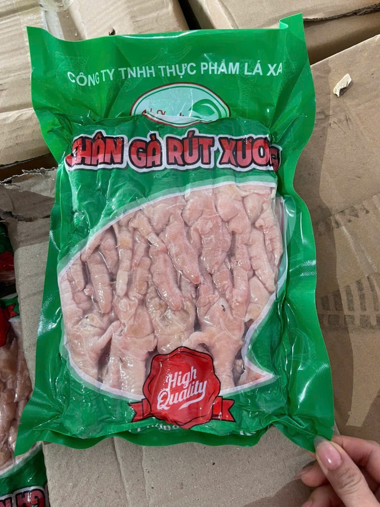 Chân gà rút xương lá xanh đủ cân và Chân gà rút xương net 9