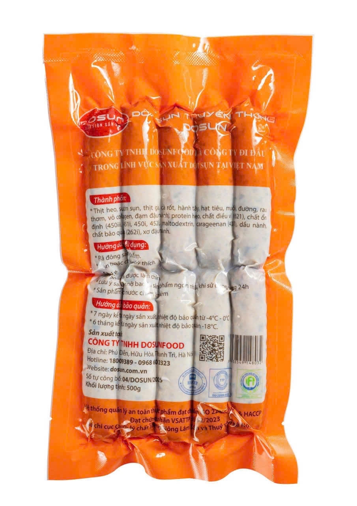 Dồi Sụn Truyền Thống Dosun gói 500gr