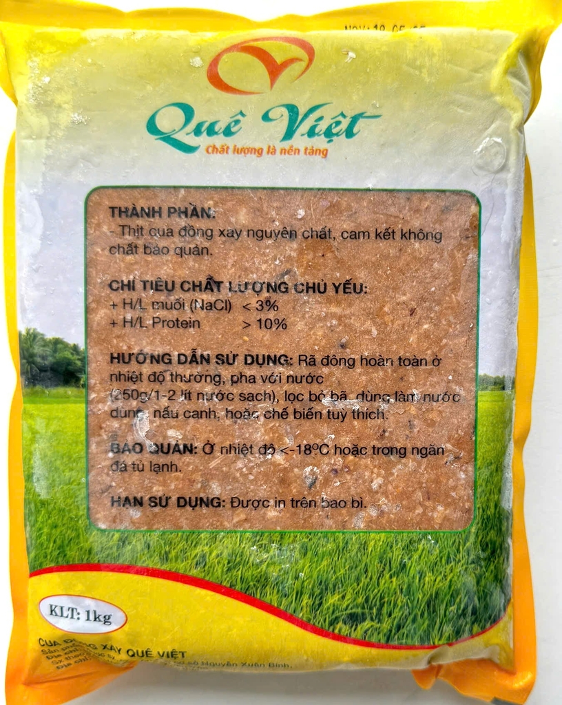 Cua đồng xay Quê Việt 1kg/ túi (kèm gạch)