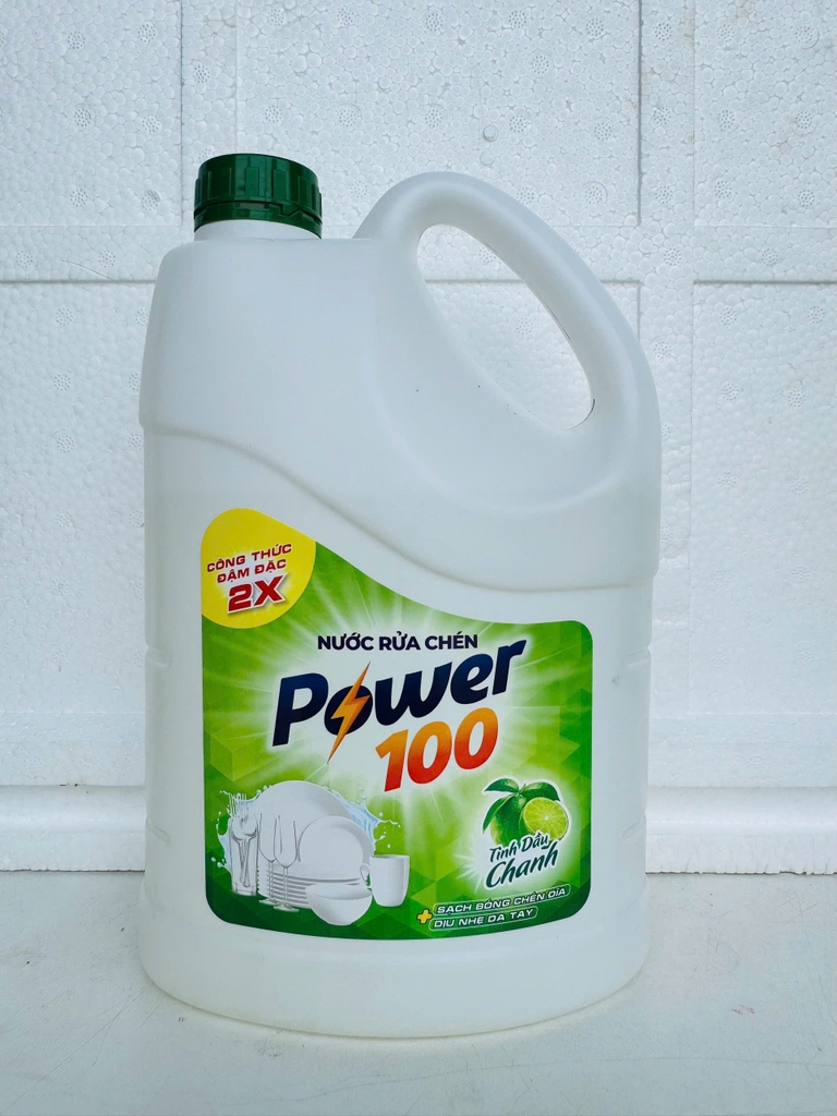 Nước rửa chén Power 100 hương chanh  1.4kg ( thùng* 8 can)