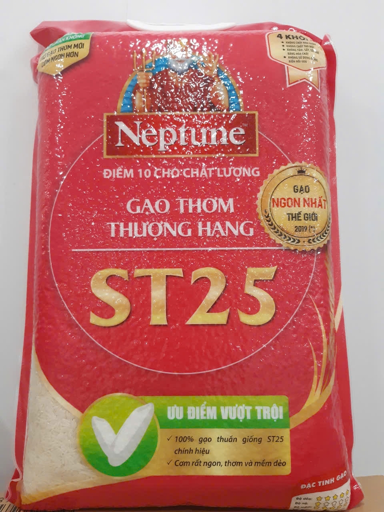 Combo 4 túi(5kg) Gạo Thơm Đặc Sản ST25 Neptune (20kg)