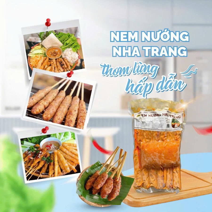 Nem nướng que Nha Trang gói 500g (12 que)