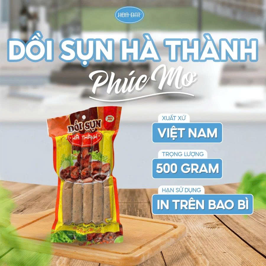 Dồi sụn Hà Thành gói 500g (10 cây) hiệu Phúc Mơ