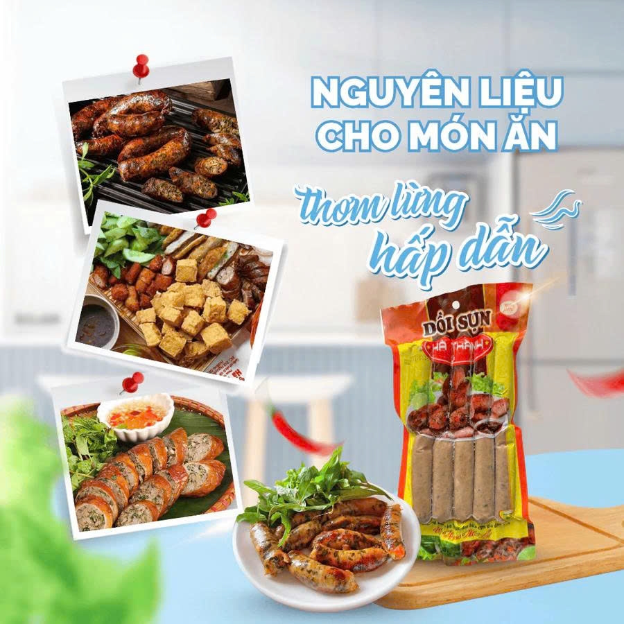 Dồi sụn Hà Thành gói 500g (10 cây) hiệu Phúc Mơ