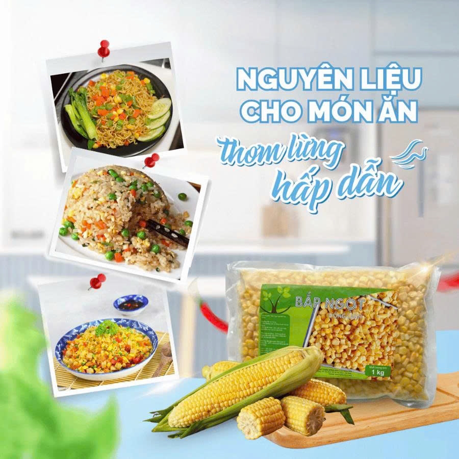 Ngô ngọt nguyên hạt Việt Nam gói 1kg