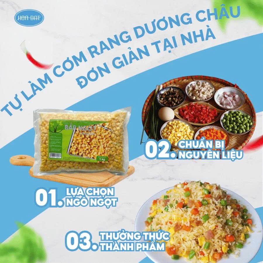 Ngô ngọt nguyên hạt Việt Nam gói 1kg