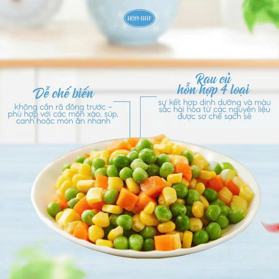 Rau Hỗn Hợp Đông Lạnh 4 loại - Túi 1 kg