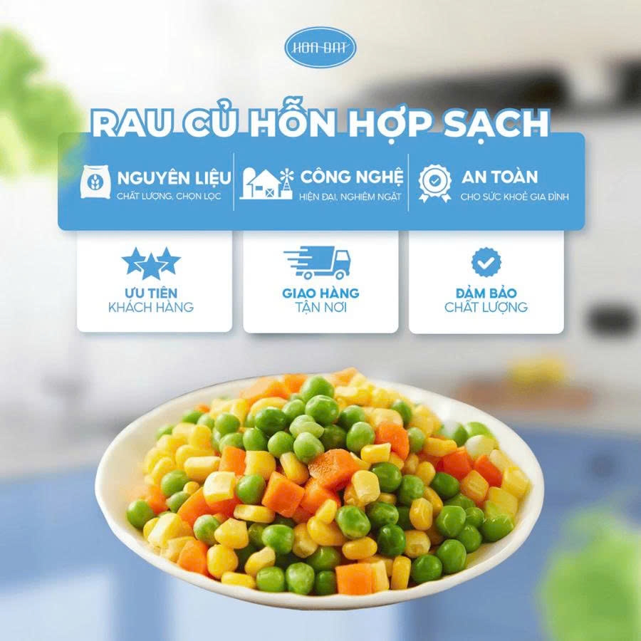 Rau Hỗn Hợp Đông Lạnh 4 loại - Túi 1 kg