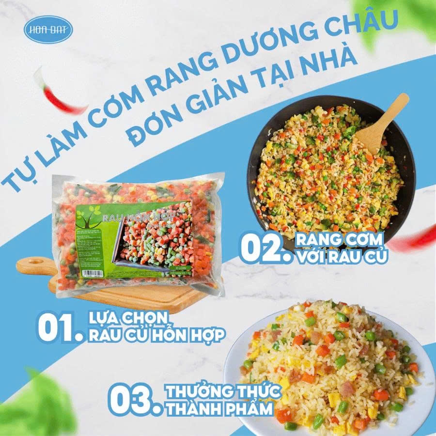 Rau Hỗn Hợp Đông Lạnh 4 loại - Túi 1 kg