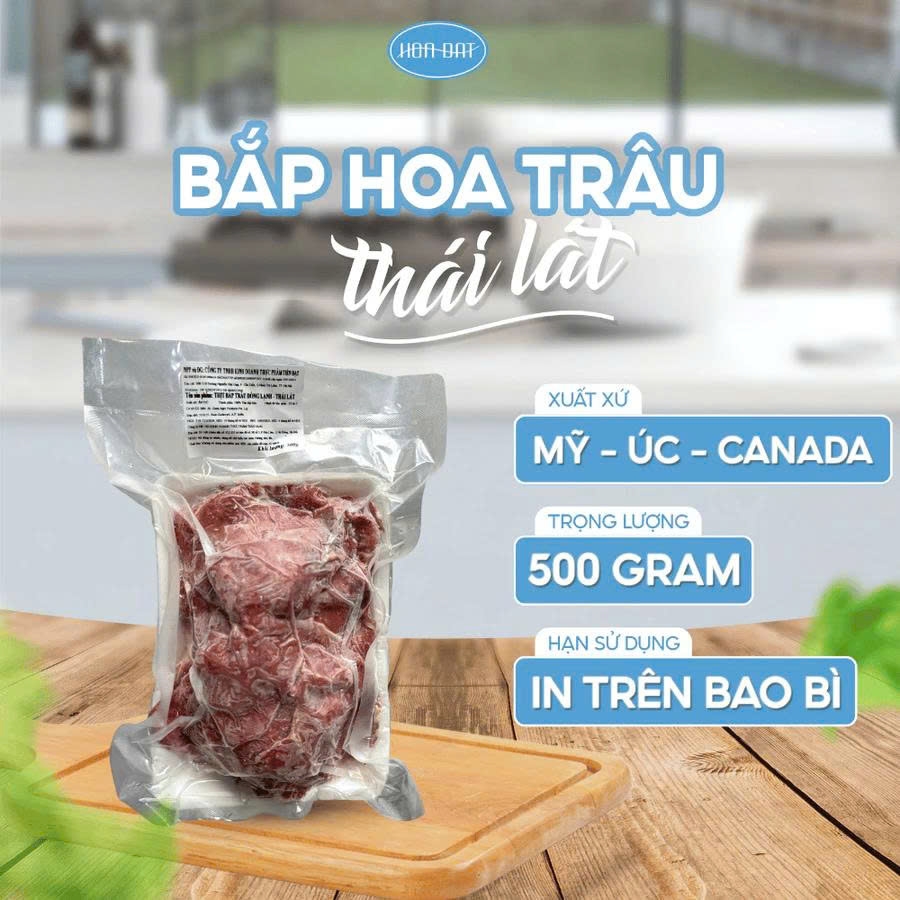 Bắp hoa trâu thái lát đóng khay 500g