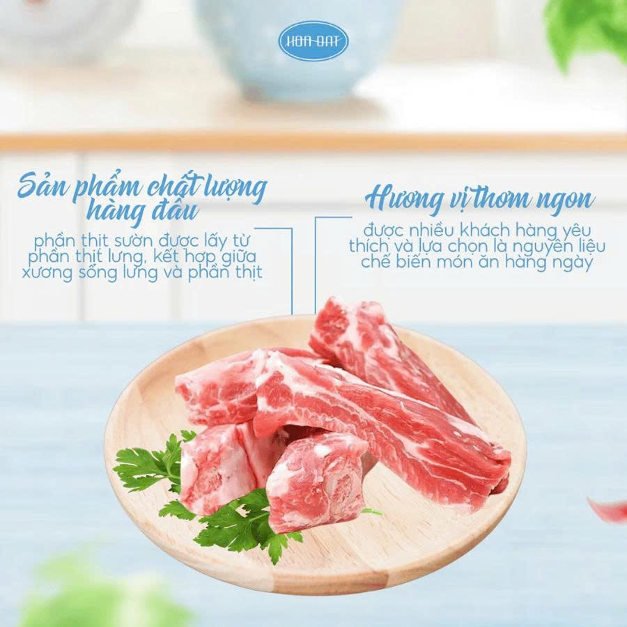 Sườn Non (Sườn Bẹ) Heo – Cắt Thanh – Hút Chân Không – Túi 1kg