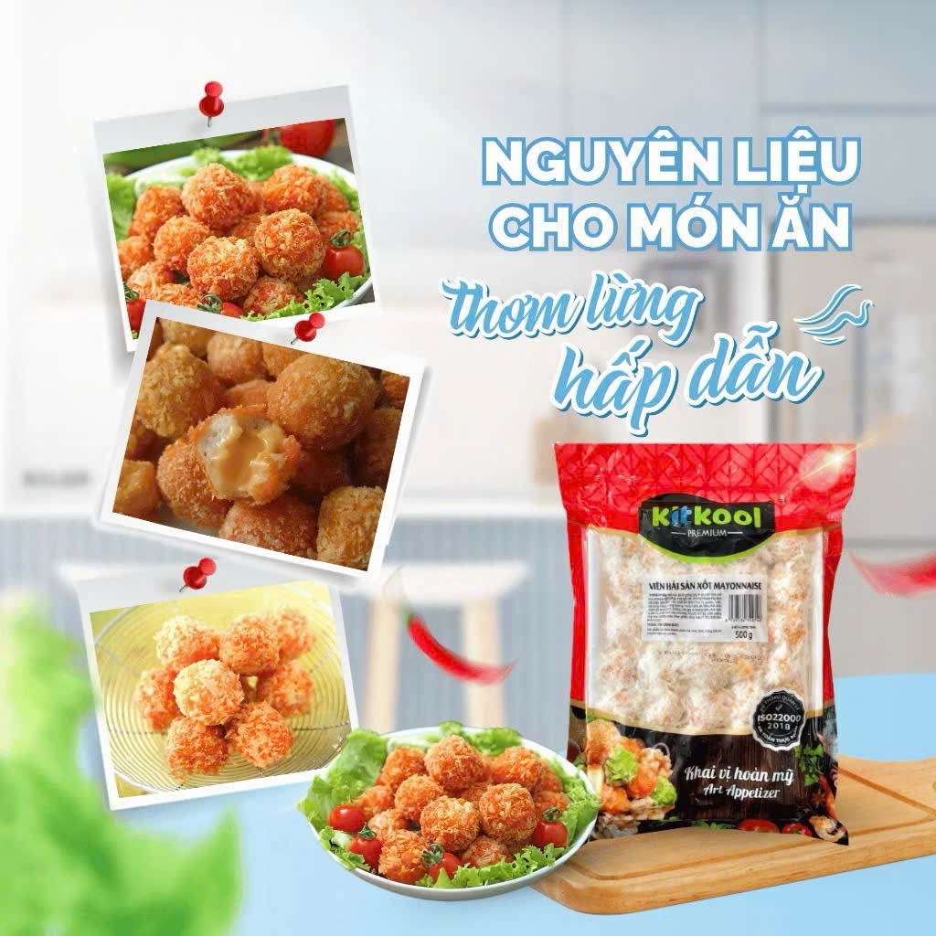 Viên hải sản xốt Mayonnaise Kitkool 500gr