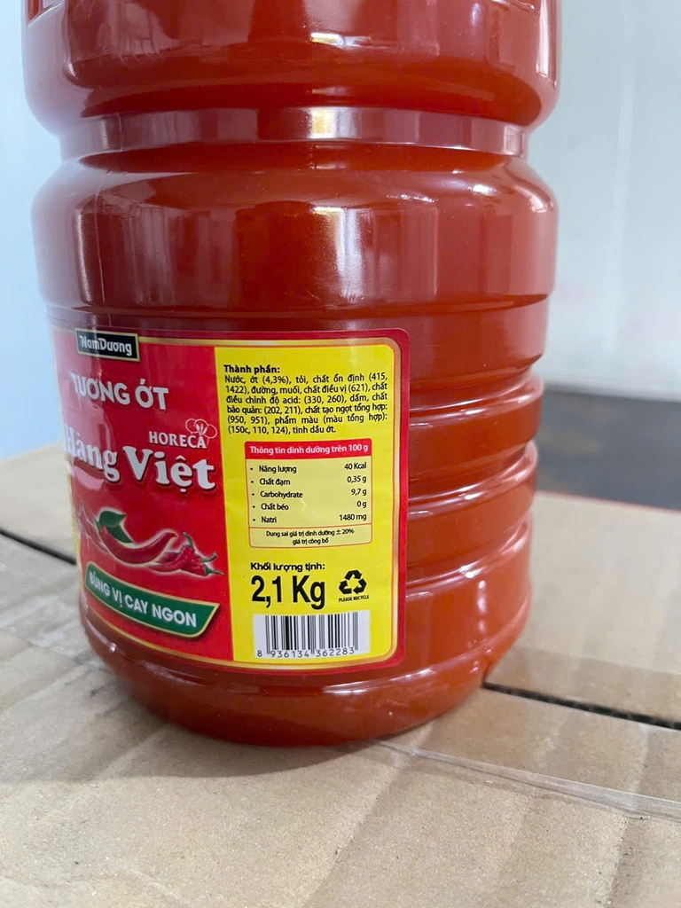 TƯƠNG ỚT HÀNG VIỆT NAM DƯƠNG HORECA – CAN 2,1KG