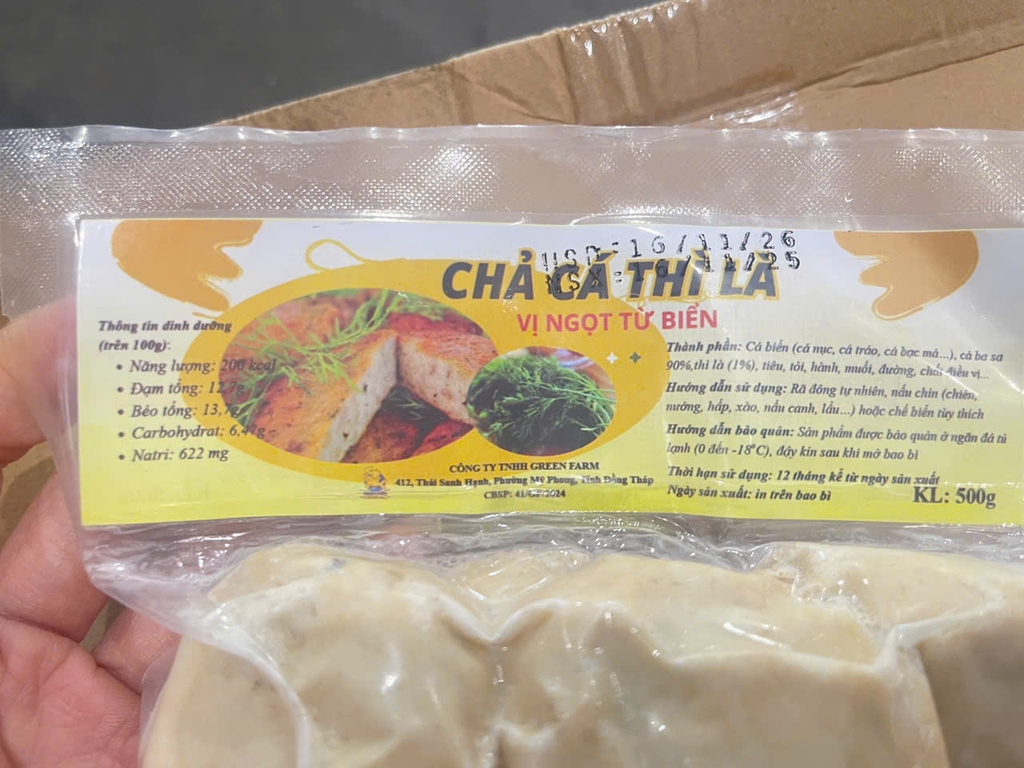 CHẢ CÁ BIỂN GREEN FARM TÚI 500GR -MẪU MỚI