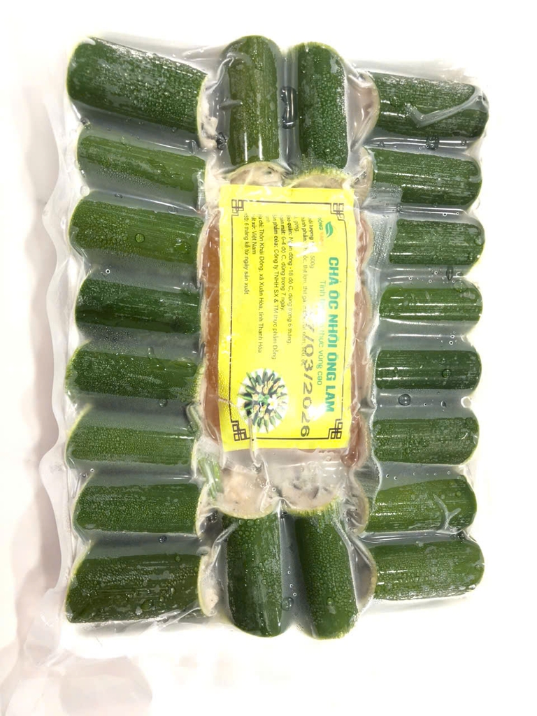 CHẢ ỐC NHỒI ỐNG LAM - KHAY 500GR