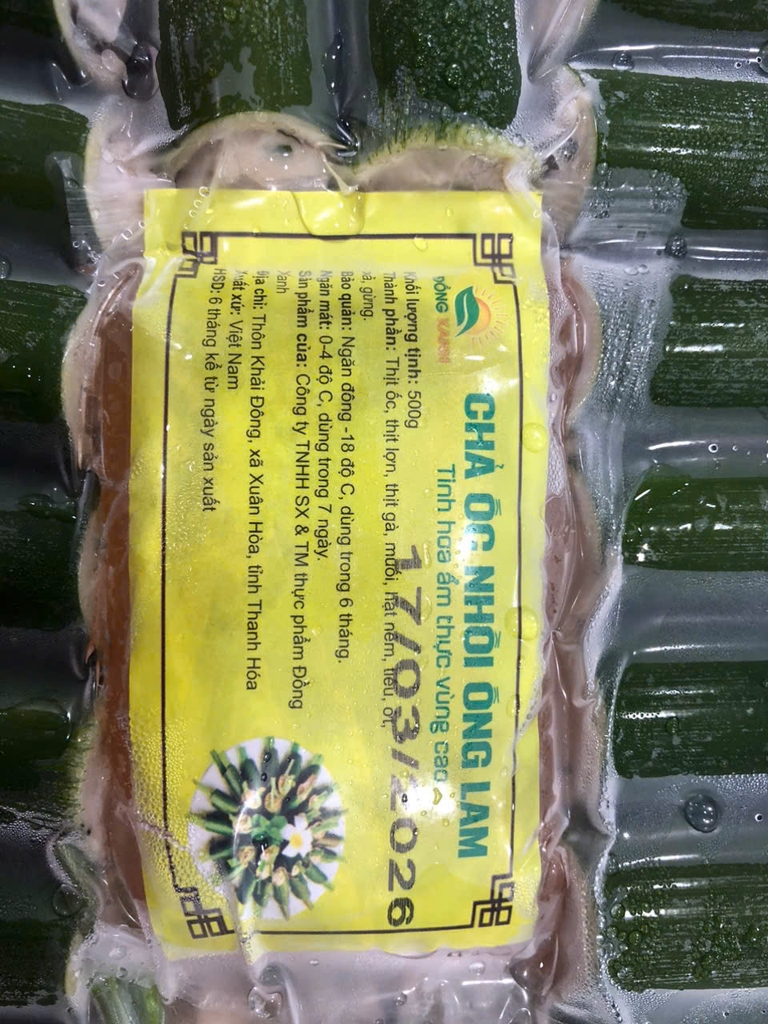 CHẢ ỐC NHỒI ỐNG LAM - KHAY 500GR