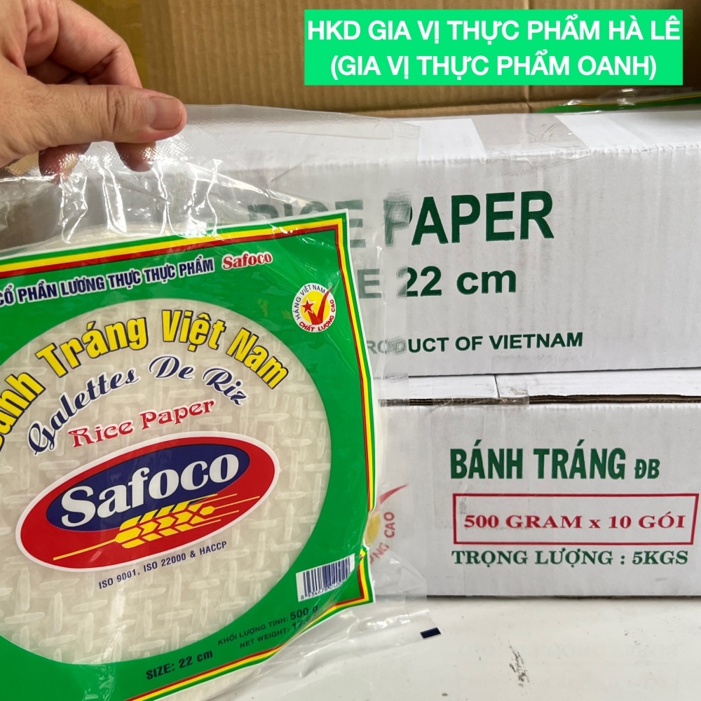 (Thùng 10) Bánh tráng size 22cm, 500gr Safoco
