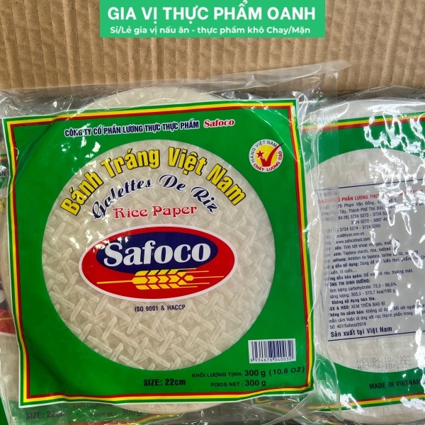(Thùng 20) Bánh tráng size 22cm, 300gr Safoco