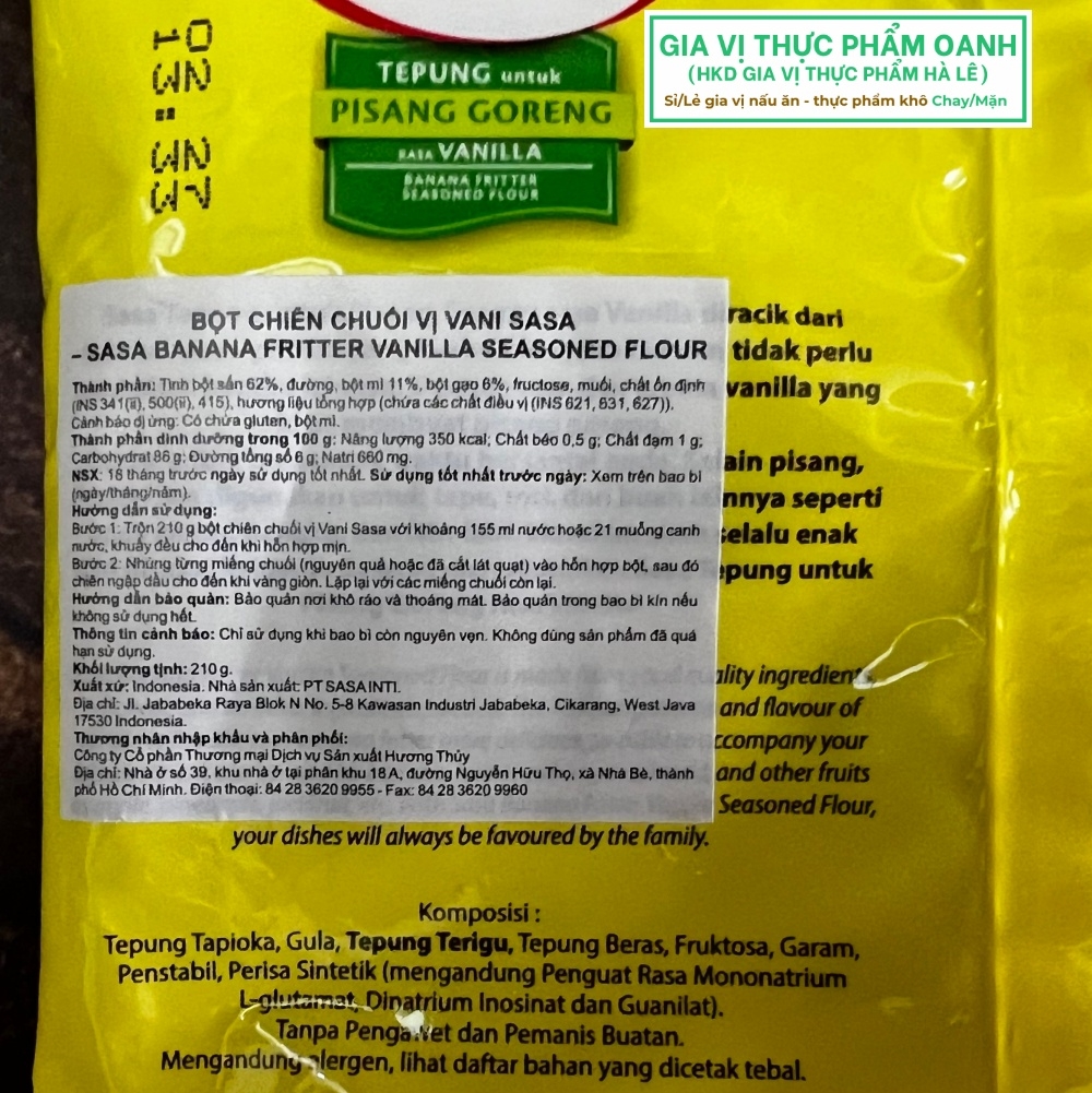 Bột chiên chuối vị Vani Sasa (210gr)