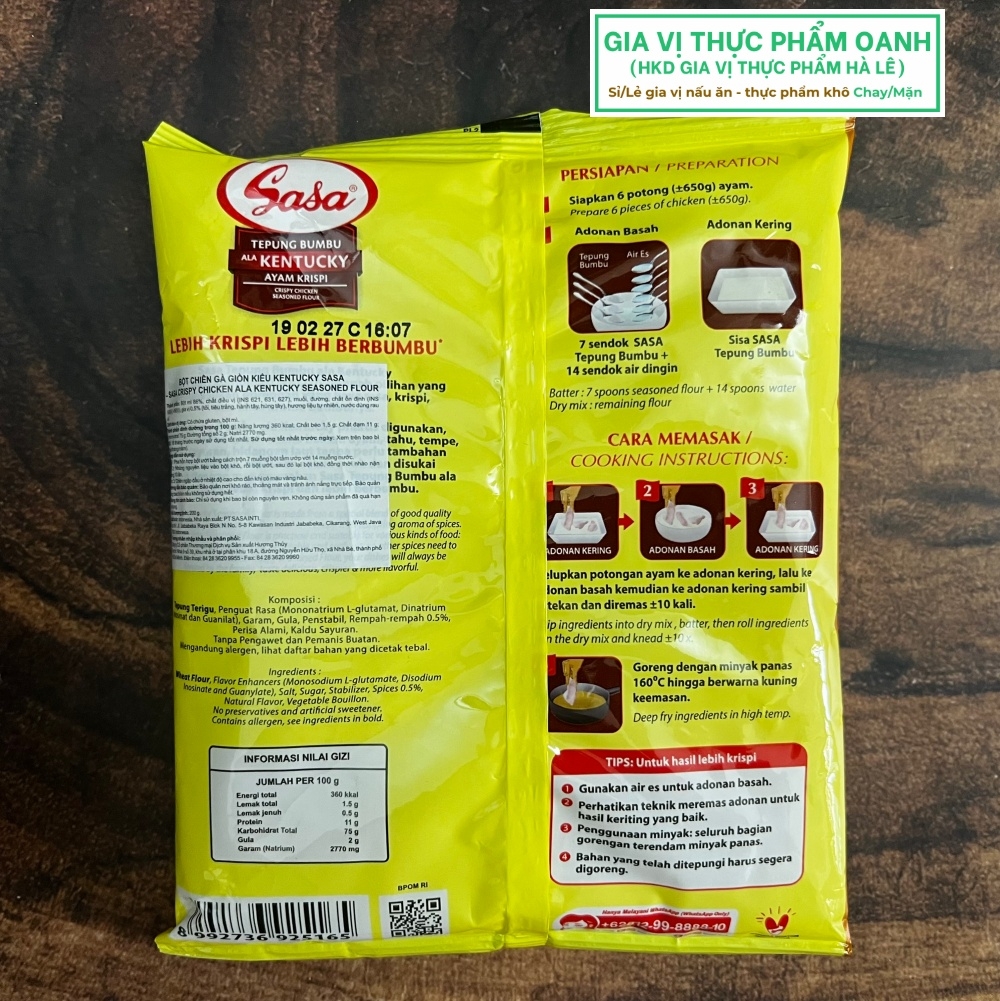 Bột chiên gà giòn Kentucky Sasa (200gr)