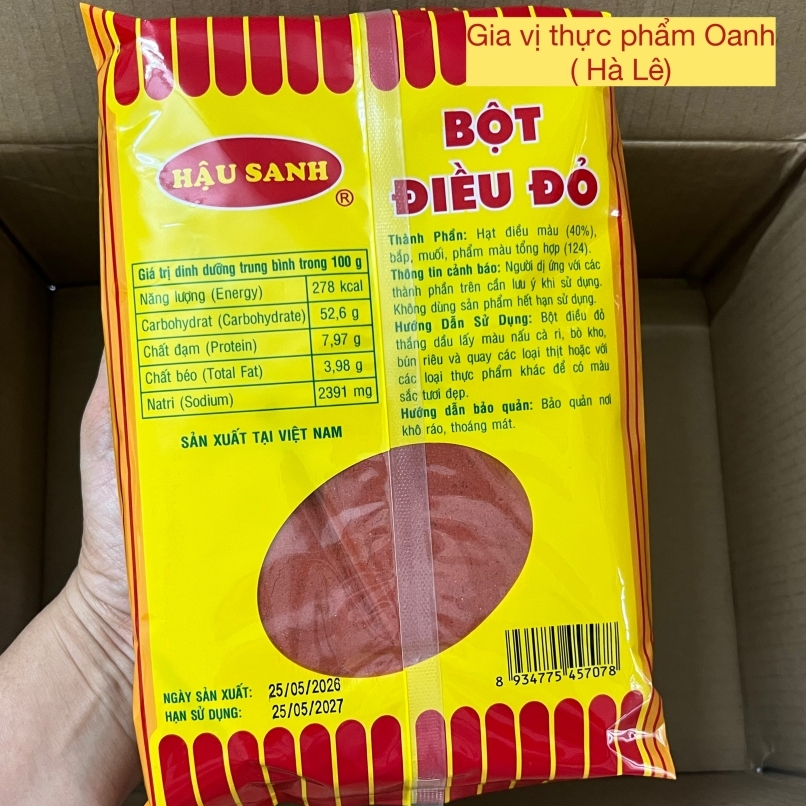 Bột điều đỏ Hậu Sanh (500gr)