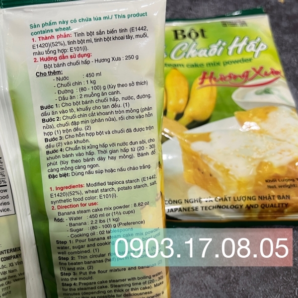 (Thùng 30) Bột bánh chuối hấp Hương Xưa (250gr)